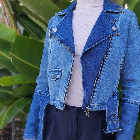 Roxy Denim Biker Jacket XS RRP 140 - Picture 9 of 16